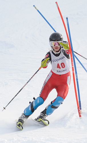 Cali Anderson on her way to a 14th place at Cochran's on February 6. Photo: Gordon Miller