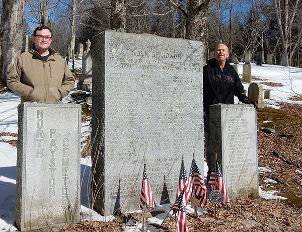 In February, father and son, Thomas A. Mehuron, posed for this picture at the Fayston Civil War Monument. Current storeowner Tom is the great-great grandson of Allen Ebenezer and grandson of Elmer.