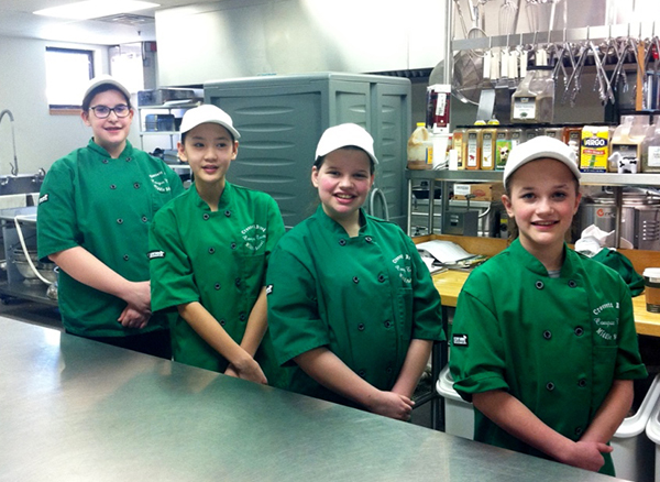 The Crossett Brook Middle School Jr Iron Chef team, from left to right: Isabelle Morse, Ellett Merriman, Lilly Dolloff and Emily Bryant.
