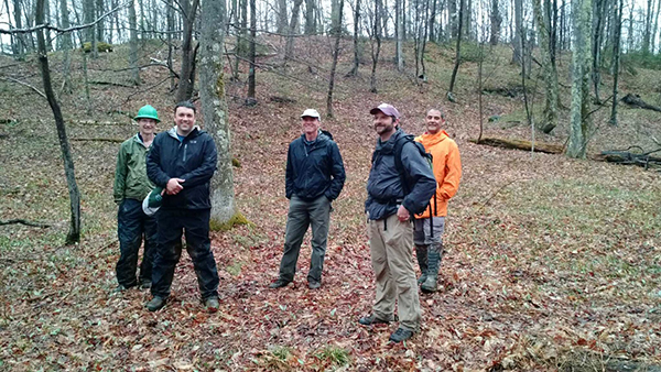 Waitsfield Conservation Commission members tour Scrag Mountain.
