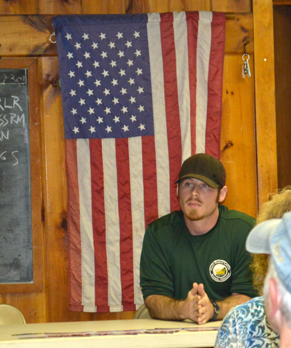 Jake Sallerson at a meeting of the Gun Owners of Vermont Valley Chapter meeting. Photo: Chris Keating