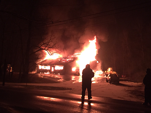 Fire completely destroyed Fred Viens' garage on North Fayston Road on December 9. Photo: Jodie Curran