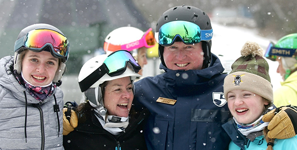 The Murphy family was all smiles as the snow piled up at the 2018 High Fives Foundation Fat Ski-a-thon.