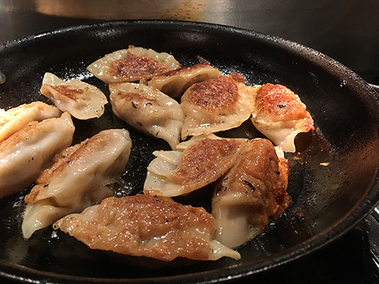 Pork and scallion dumplings
