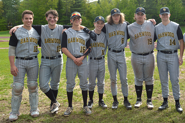 The seniors of the Harwood baseball team are, left to right, Chase Reagan, Bobby Kelly, Charlie Zschau, Cam Joslin, Nate Pierce, Sean Russell and Max Hill.