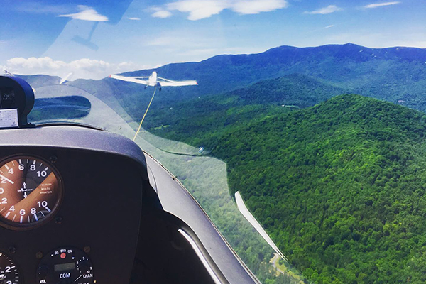 A bird’s-eye view of the Mad River Valley during a glider ride with Sugarbush Soaring.