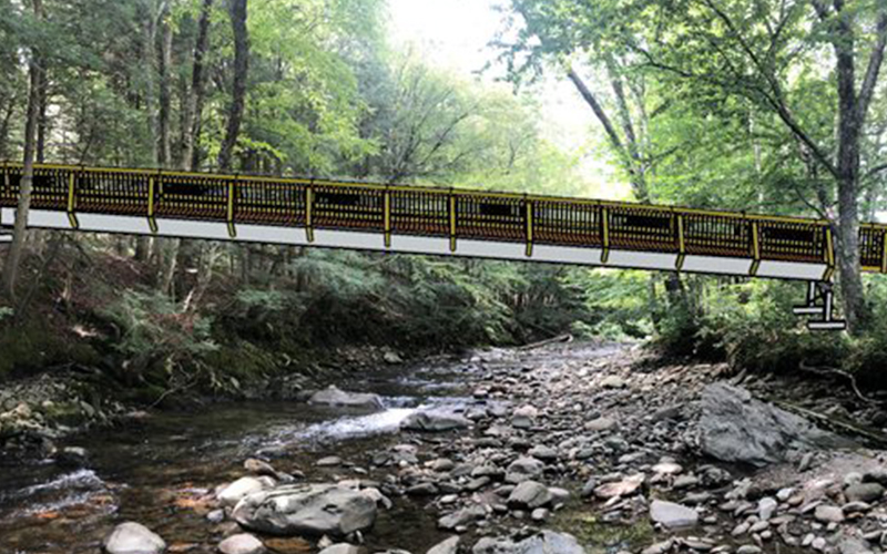 Concept drawing of the new bridge over the Mill Brook in Waitsfield, VT. Courtesy MRVPD