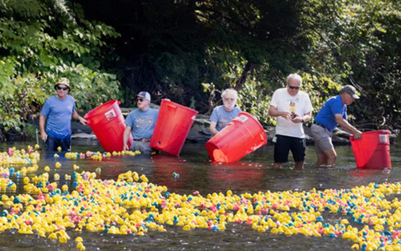 The Mad River Valley Rotary Club annual Duck Race. Photo courtesy Gail Curtin