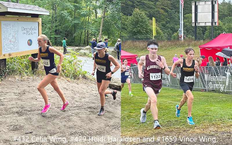 Harwood runners #432 Celia Wing, #429 Heidi Haraldsen and #1659 Vince Wing