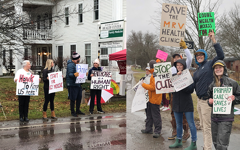 Medical staff protesting MRVHC closing at a honk and wave November 21. Photo: Lisa Loomis