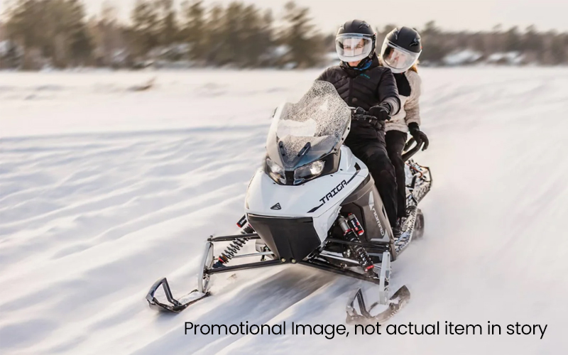 Promotional image of an electric snowmobile, not the actual snowmobile from story.