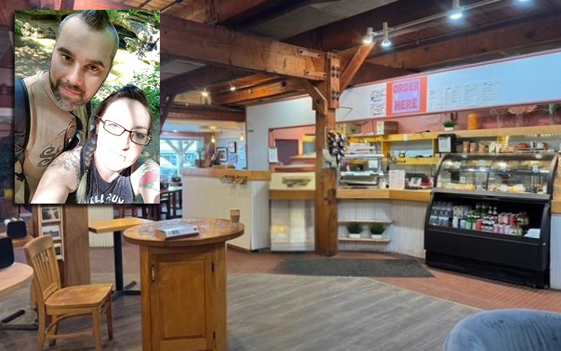 Inset Kayla Kenney and Nicholas Bradley, new owners of  Three Mountain Cafe in Waitsfield, VT.