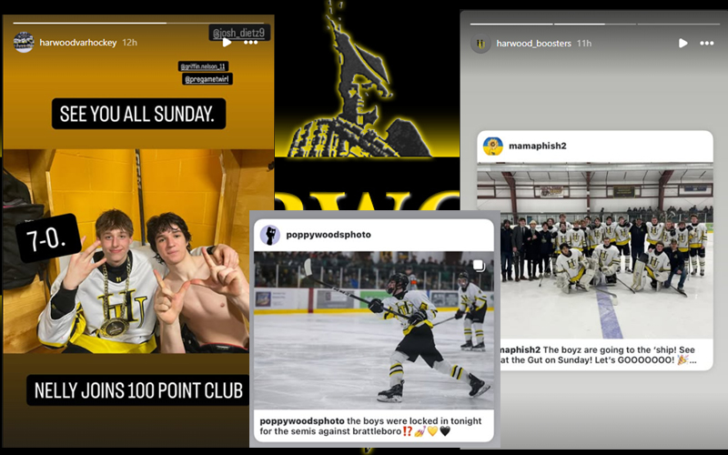 Harwood Boys' Hockey social media posts